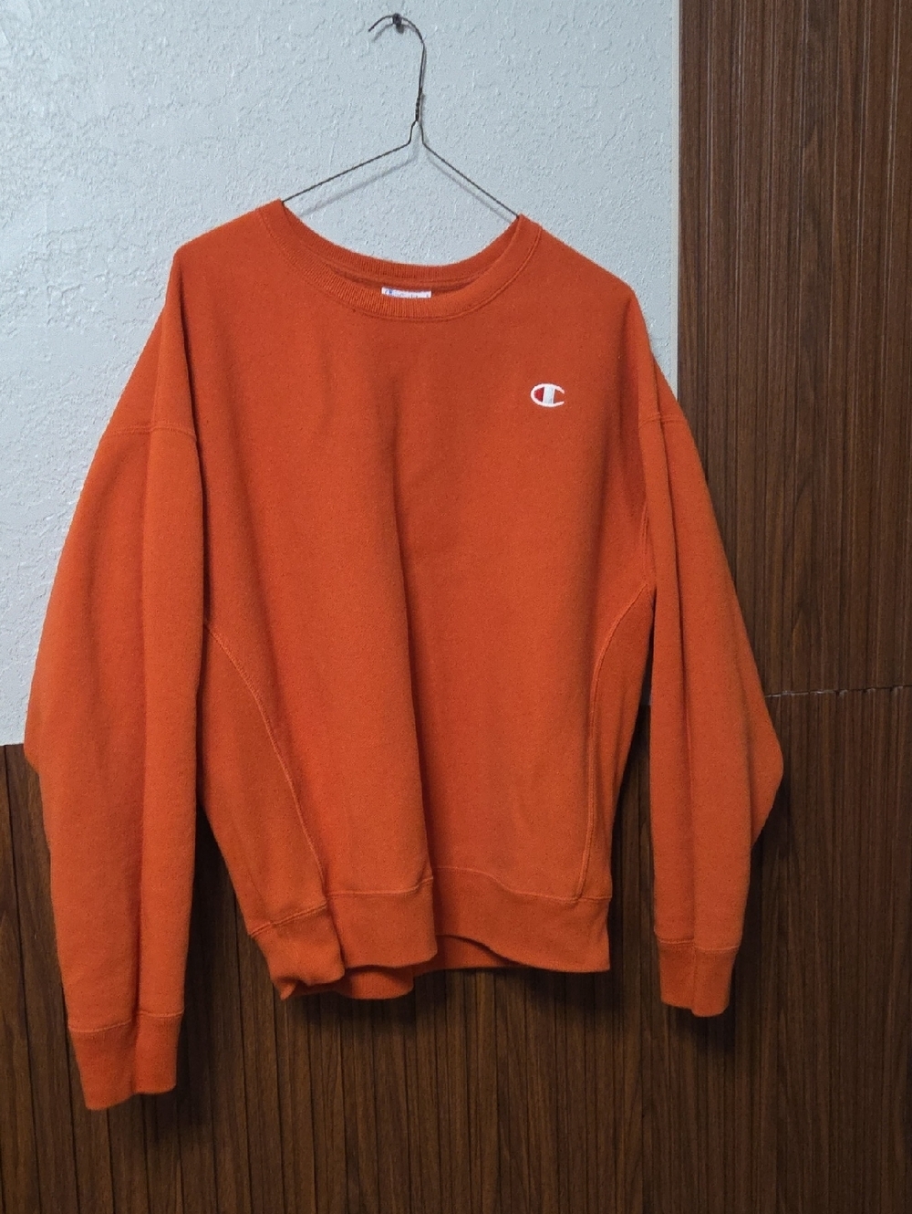 Champion Men's Crewneck Sweatshirt - Orange Xlarge Sz